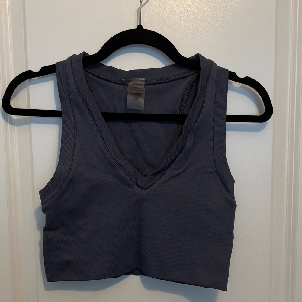Aritzia V-Neck Crop Top Indigo - Sz. L